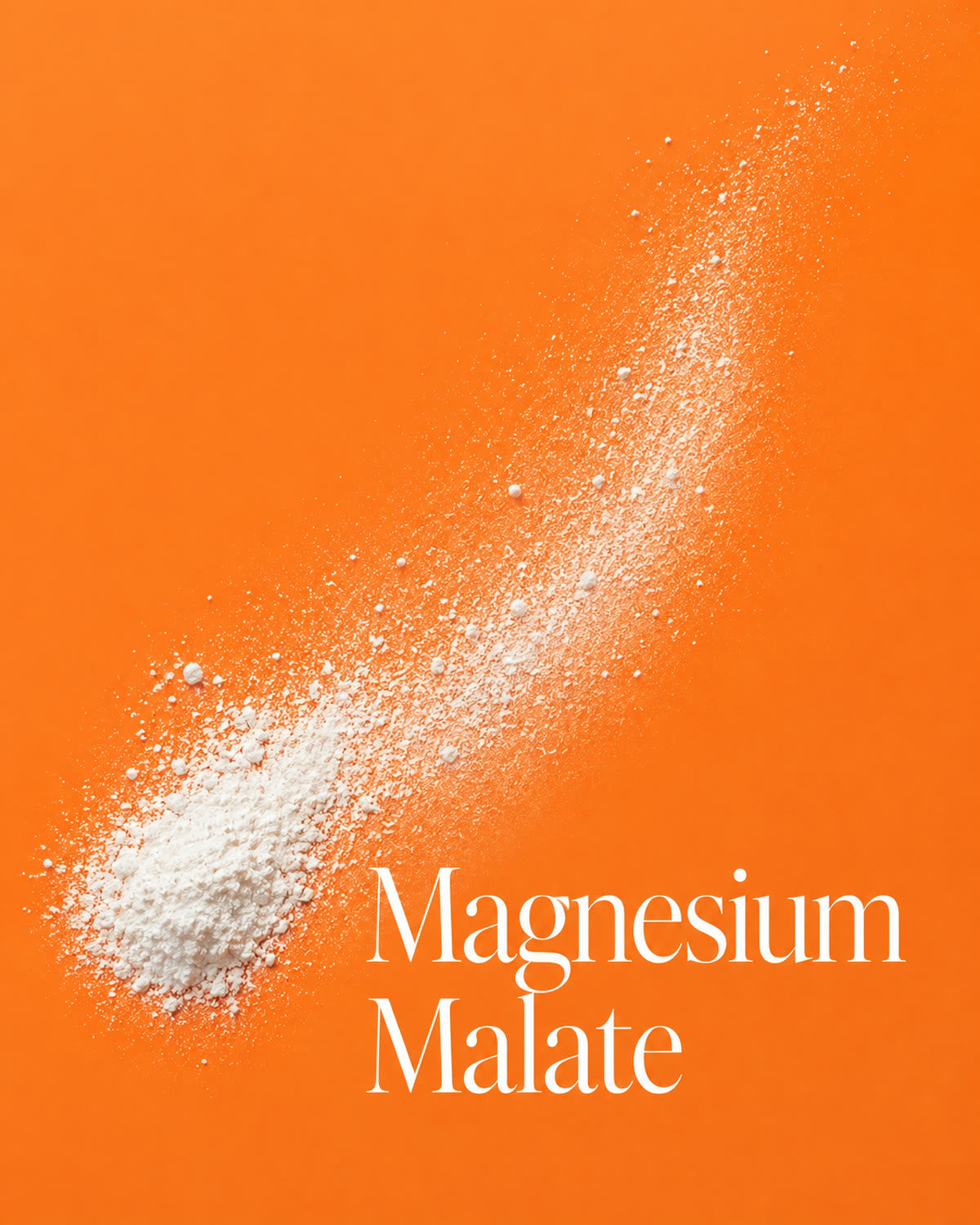 Magnesium Malate powder on an orange background